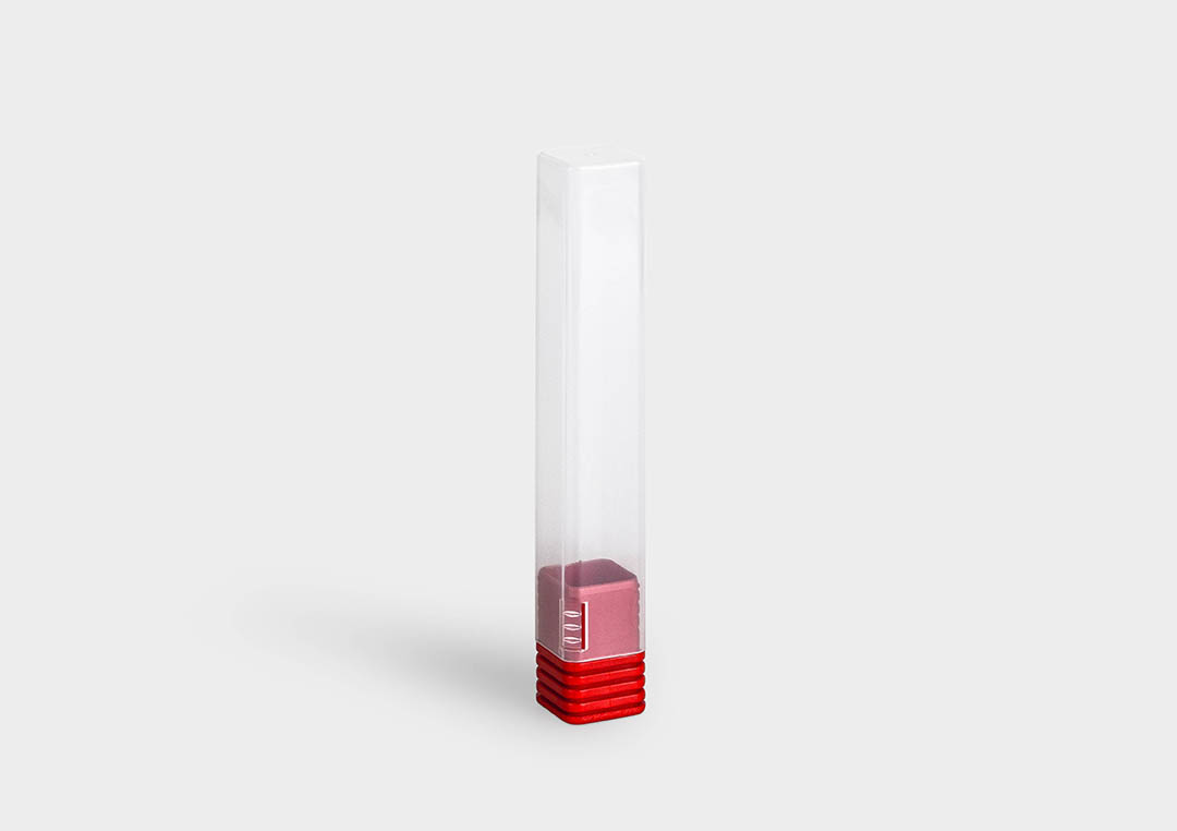 Packaging tube TopPack TopPack: a single packaging tube with short shankholding base-plug or telescopic inner section.